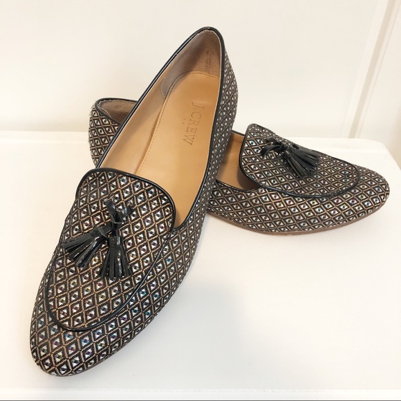 stacked heel loafers